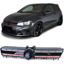 Tenzo-r - Calandre - vw Golf 7 12-17 - Look Sport Noir Rouge r - Noir Brillant