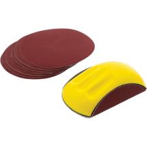 Cale à poncer auto-agrippante + 10 abrasifs