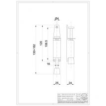 Cale-porte à pédale 180mm laiton poli Ibfm 250