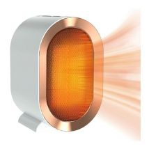Jusch - Calefactor eléctrico de cerámica con ventilador, calefactor de 1200 w con 2 configuraciones de calor y protección contra sobrecalentamiento,