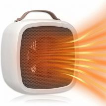 Calefactor portátil, mini calefactor eléctrico de cerámica para invierno, ideal para dormitorio, oficina y sala de estar. Silencioso y de bajo