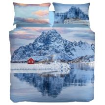 Caleffi - Completo Copripiumino Artic Design Italiano dal 1962 Adatto per Letto Matrimoniale Tessuto di Cotone di Alta Qualità, Unica, Matrimoniale,