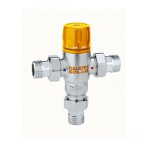 Termostato mezclador solar para temperaturas de entrada hasta 100 Gr 3/4 pulgada, Caleffi ajustable