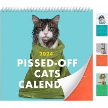 Fei Yu - Calendrier 2024 du chat en colère, calendrier mural drôle de chat, planificateur de liste de tâches à faire à la maison