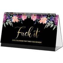 Calendrier 2025 pour femmes fatiguées, calendrier mural « Fuck It » pour femmes fatiguées, calendrier mensuel de nouveauté drôle, calendrier à