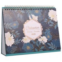 Calendrier de bureau 2025 - Calendrier de bureau à rabat debout 2025, jan. 2025 - déc. 2025, Calendrier de bureau, Pages lignées pour mémos avec
