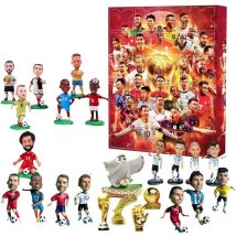 Calendrier de l Avent 2024, 24 World Football Stars Calendar, Cadeaux Football Noël pour Les Fans Football