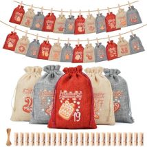 Coocheer - Calendrier de l'Avent 2024 à remplir pour enfants, femmes, hommes, sacs de calendrier de l'Avent, calendrier de Noël à remplir, 1014cm,