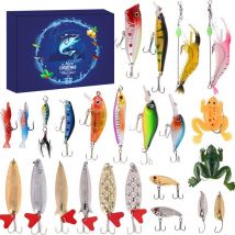 Calendrier de l'Avent de pêche 24 jours d'appâts de pêche Calendrier de l'Avent de Noël, le cadeau parfait pour les amateurs de pêche