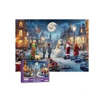 Tonchean - Calendrier de l'Avent puzzle 2024, 1008 pièces de puzzle 24 jours jusqu'au compte à rebours de Noël Calendrier de l'Avent Fleur de Noël