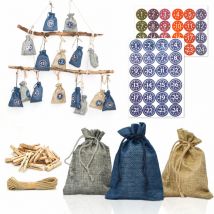 Calendrier de l'Avent à Remplir Soi-même - 24 Pochettes Cadeaux - diy Kit Noël