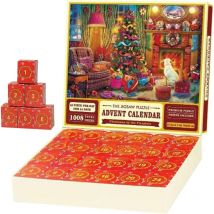 Calendrier de puzzle du compte à rebours de Noël, puzzle de calendrier de l'avent en papier 52 cm x 45 cm x 0,2 cm, puzzle de calendrier de l'avent