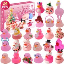 Calendrier du compte à rebours de Noël 2024 Petit canard jaune Calendrier du compte à rebours de Noël 24 jours Décorations 24 jouets pour enfants