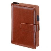 Calendrier hebdomadaire A6 marron de qualité supérieure avec insert remplaçable et fermoir magnétique Cambridge