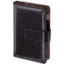 Calendrier hebdomadaire A6 noir de qualité supérieure avec insert remplaçable et fermoir magnétique Cambridge