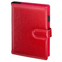 Calendrier hebdomadaire, rouge A5, avec insert remplaçable, fermoir magnétique 45B