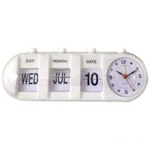 Jeffergarden Calendrier réveil forme innovante décoratif saut horloge de bureau pour la maison salon chambre bureau blanc