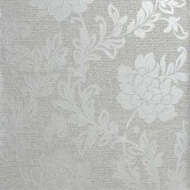 Arthouse - Calico Floral Wallpaper Flowers Metallic Embossed Grey Silver Textured Vinyl