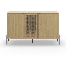 Calicosy - Buffet 3 Portes et Pieds en Métal L120 cm - Inca