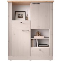 Calicosy - Buffet haut 2 portes, 2 tiroirs et 3 niches H160 cm - country