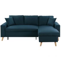 Canapé d'Angle MARIA SCANDINAVE Réversible et Convertible - Bleu