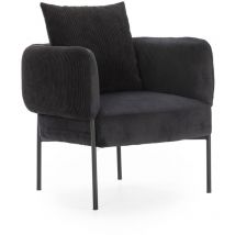 Calicosy - Fauteuil en tissu avec pieds en métal noir L73 cm - aruni