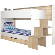 Lits superposés Teotea 90x200 avec 1 Tiroir - Fabrication Française - Calicosy