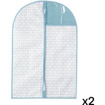 Calicosy - Lot de 20 housses pour vêtement blanc et bleu - H90 cm - Blanc