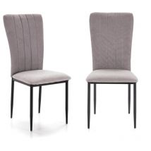 Calicosy - Lot de 4 chaises en tissu avec pieds en métal noir L43 cm - holly