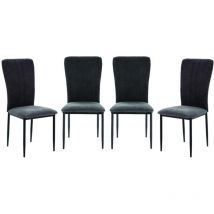 Calicosy - Lot de 4 chaises en tissu avec pieds en métal noir L43 cm - holly