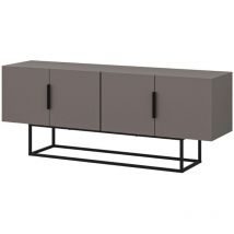 Calicosy - Meuble tv 4 Portes et Pieds en Métal L140 cm - Titan