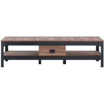 Mueble de TV con 2 nidos y 1 cajon color roble envejecido - L151 cm