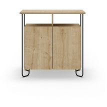 Calicosy - Petit buffet 2 portes et pieds en métal Dilly - L80 cm