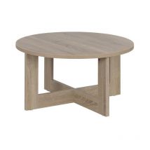 Diagone - Table basse ronde - tika - Chene - Sur pieds - 82 x 82 x 42 cm