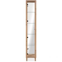Calicosy - Vitrine 1 Porte et 4 Étagères en Verre H189 cm - albi