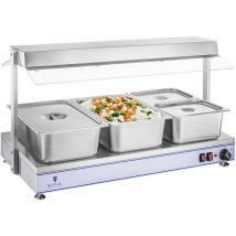 Calienta platos con lámparas halógenas - 2000 w - Acero inoxidable