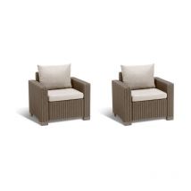 California set 2 Poltrone con cuscini seduta-schienale 2x 83x68x71,5h Cappuccino