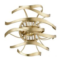 Hudson Valley Lighting - Calligraphy Aplique de pared de 2 luces Hoja de oro inoxidable pulido, vidrio, 2700K