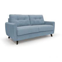 Divani.store - Callisto Sofá cama convertible de tela suave e impermeable 168 cm (mat. 120x197) Azul Claro