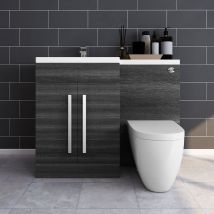 Aquariss - Calm Grey Left Hand Combination Vanity Unit Set with Toilet
