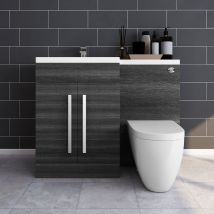 Aquariss - Calm Grey Left Hand Combination Vanity Unit Set & Toilet Cistern