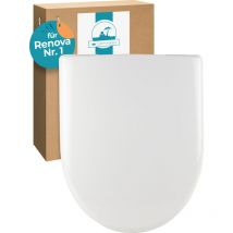 Calmwaters Antibakterieller Wc Sitz Für Keramag Renova Nr. 1, Toilettensitz Mit Absenkautomatik, Duroplast Toilettendeckel, Überlappende D-form, 