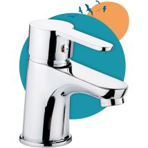 Calmwaters Wasserhahn Bad, Waschtischarmatur Mit Zugstange, Armatur Badezimmer Für Waschbecken, Mischbatterie Mit Ablaufgarnitur, Badarmatur, 