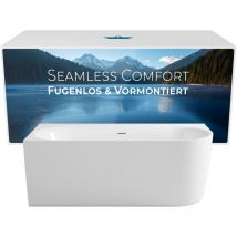 Calmwaters Vorwand-badewanne 160x75 Cm Komplettset Seamless Comfort, Fugenloses Design Vormontiert Mit Schürze & Ablaufgarnitur, Rechte Ausführung, 