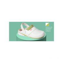 Dian - Zueco acolchado en empeine anatómico con plantilla de microfibra técnica mar 42 Blanco/Verde