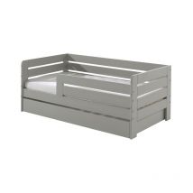 M&s - Cama 70x140 con somier y cajón Vipack Ted - Gris