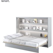 Cama abatible Lenart bed concept 04 140x200 horizontal gris mate
