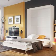 Cama abatible Concept Pro CP-02 120x200 cm vertical blanco mate