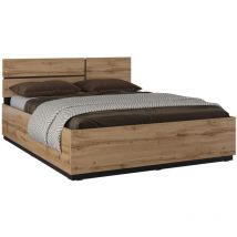 Arredamento1 - Cama Alfere 123, Roble wotan, Doble, 160x200, Aglomerado laminado, 164x205x91cm
