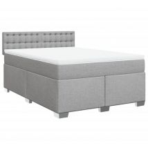 Vidaxl - Cama box spring con colchón tela gris claro 160x200 cm